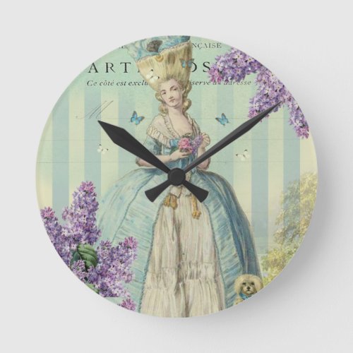 Lilas au printemps round clock