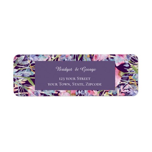 lilas romantic colorful wildflower greenery  label