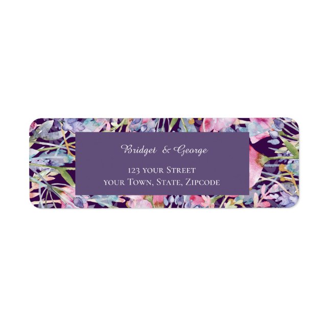 lilas romantic colorful wildflower greenery  label (Front)