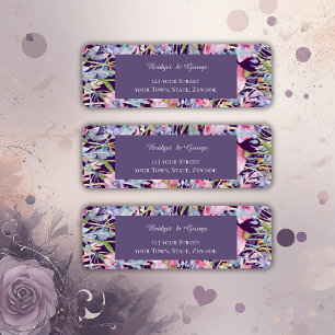 lilas romantic colorful wildflower greenery label