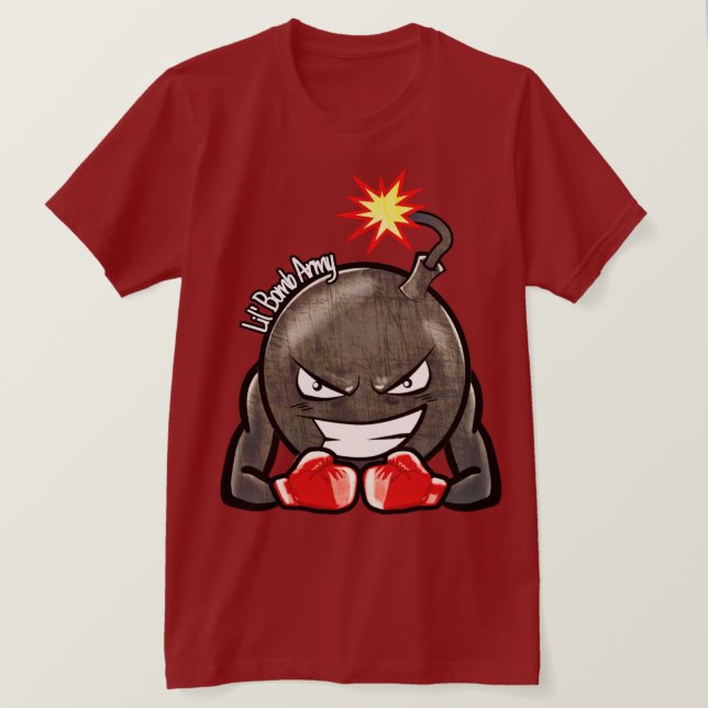 LilBombArmy Brush Metal T-Shirt Maroon (Design Front)