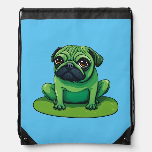 Lili Pug Drawstring Bag (Front)