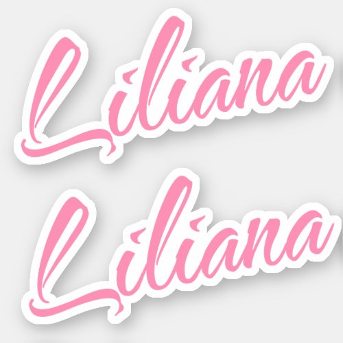Liliana Decorative Name in Pink x2 Sticker