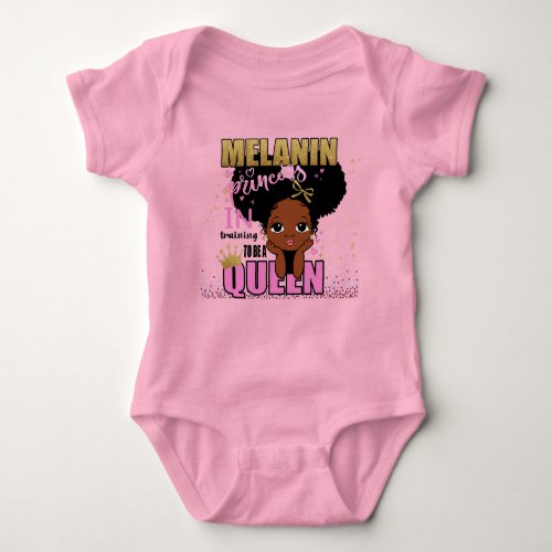 Lilibet Fashion _ Melanin Princess Training Queen  Baby Bodysuit