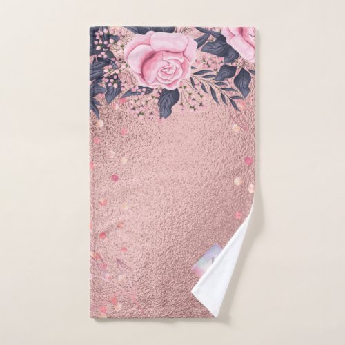 Lilibet Monogram Rosegold Floral fit for Princess Hand Towel