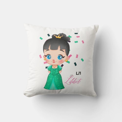 Lilibet Named Emerald Princess Gifts for Girls Throw Pillow