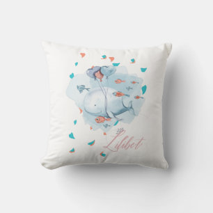 Lilibet Named Magical WHALE Gifts for Girls Throw Pillow