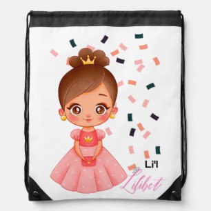 Lilibet Named Peach Princess Gifts for Girls Drawstring Bag