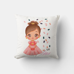 Lilibet Named Peach Princess Gifts for Girls Throw Pillow
