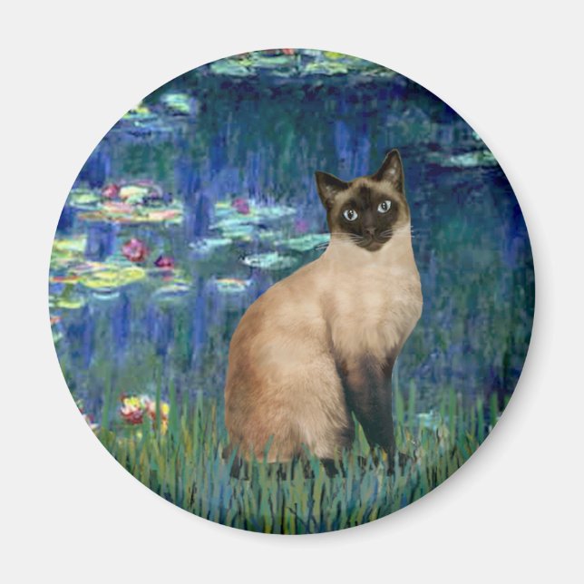 Lilies 5 - Seal Point Siamese cat Magnet (Front)