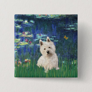 Lilies 5 - Westie 1 Pinback Button