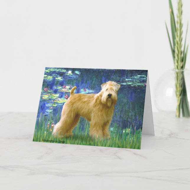 Lilies 5 - Wheaten Terrier (stand) Card (Front)