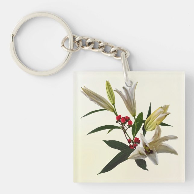 Lilies and Berries Keychain (Front)