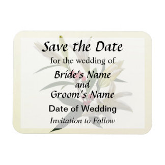Lilies and Berries Save the Date Magnet