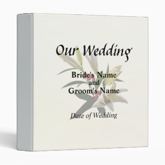 Lilies and Berries Wedding Supplies 3 Ring Binder