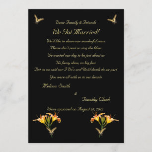 Lilies and Butterflies Elopement 2 Announcement