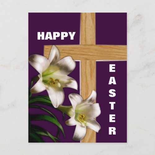 Lilies and Cross Easter Post Card