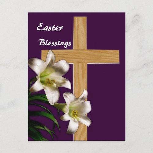 Lilies and Cross Easter Post Card