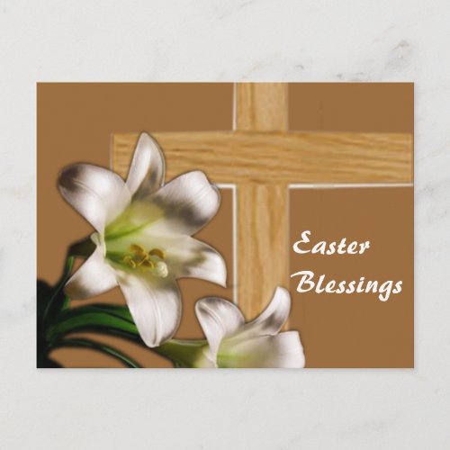 Lilies and Cross Easter Post Card