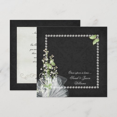 Lilies and Diamonds Vow Renewal Personalized Invitations