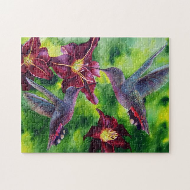 Lilies and Humming Bird Puzzle (Horizontal)