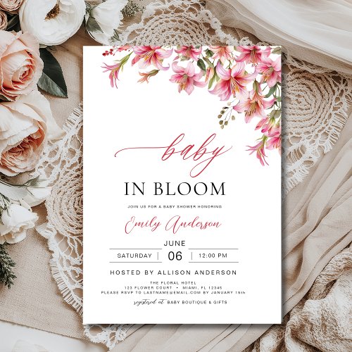 Wildflower Floral or wildflower baby shower invitation