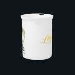 Lilies  beverage pitcher<br><div class="desc">Illustration of lilies made with love and devotion. Christian symbol of purity, grace and spiritual light, often linked to the figure of the Virgin Mary, but also to rebirth and hope. Each piece combines the refinement of the illustration and a deep reference to spiritual tradition: a special touch to give...</div>