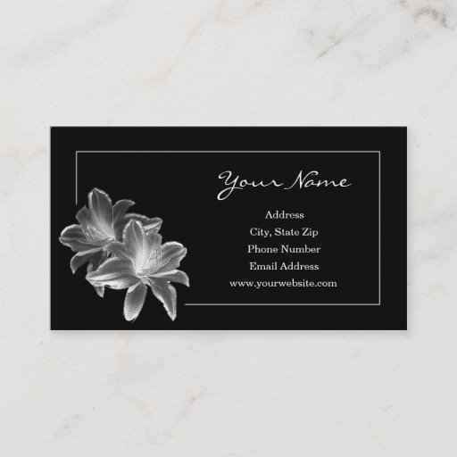 Customizable Lilies Business Card