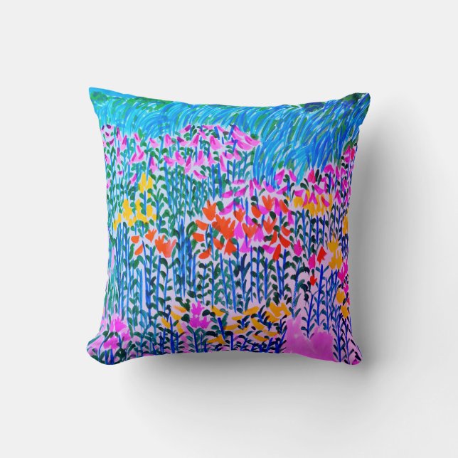 Lilies Everywhere Throw Pillow (Front)