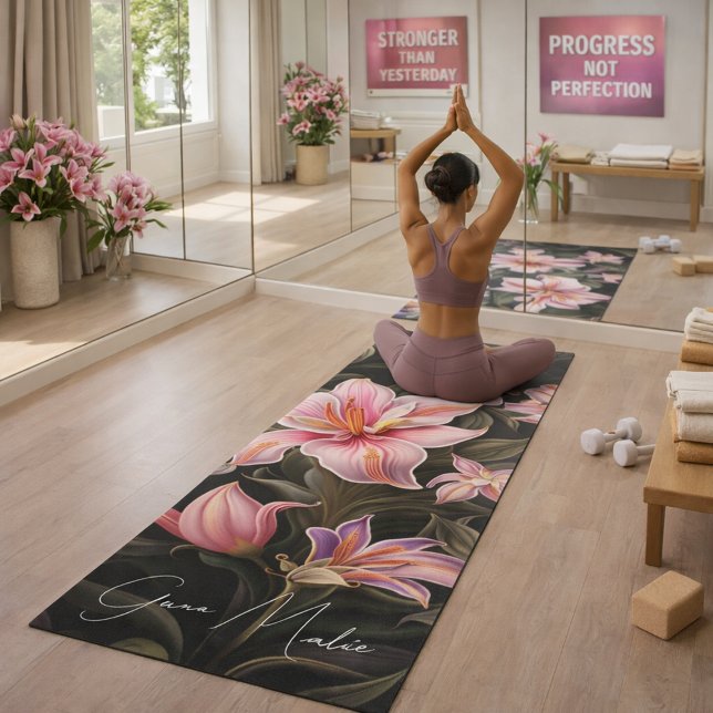 Lilies Floral Yoga Mat (Creator Uploaded)