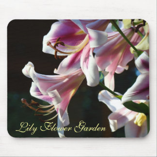 Lilies Flower Garden mousepad Pink Lily Floral