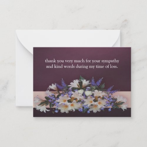 Lilies Flowers After Funeral Thank You Cards