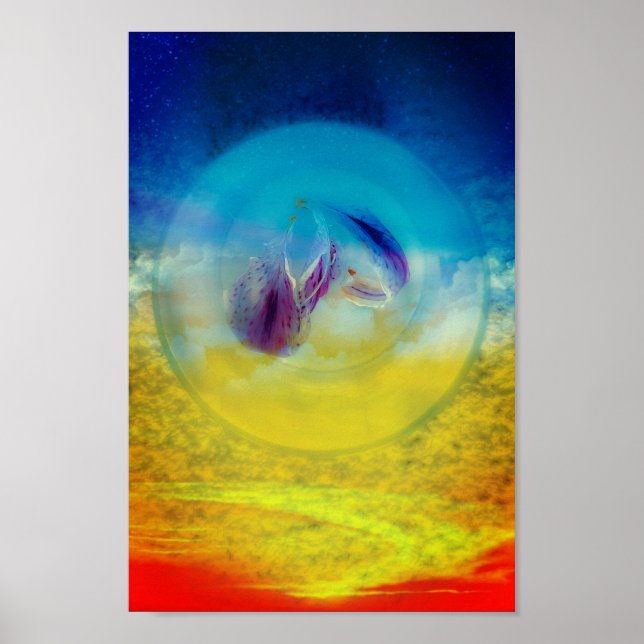 Lilies heart, abstract surreal artwork poster (Front)