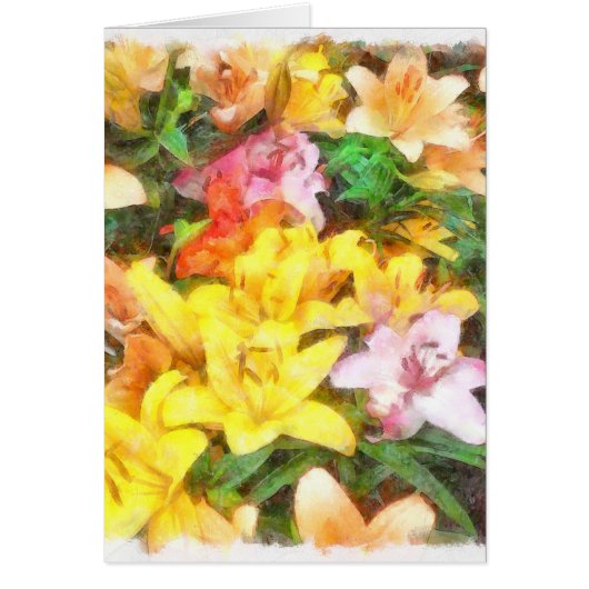 Lilies Love and Light Watercolor Cards (Front)