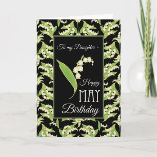 Lilies May Birthday Card, Black: for Daughter Card