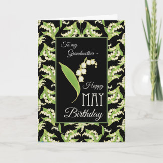 Lilies May Birthday Card, Black: Grandmother Card