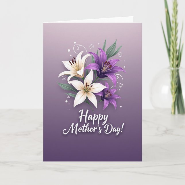 Lilies Mothers Day Card (Front)