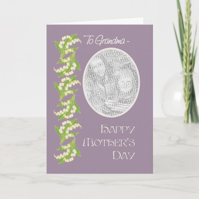 Lilies Mothers Day Photo Card, Mauve: for Grandma Card (Front)