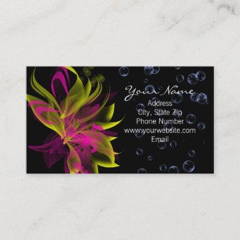 Lilies N' Bubbles Business Card by naiza86 at Zazzle