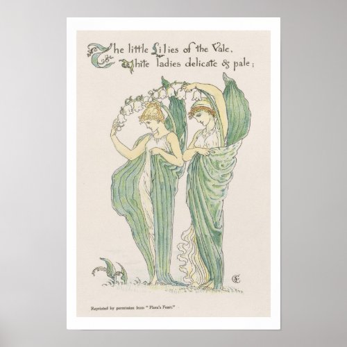 Lilies of the Vale from Floras Feast 1901 colo Poster