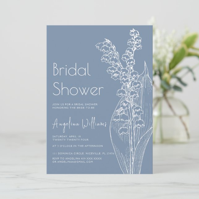 lilies of the valley Bridal Shower Invitation (Standing Front)