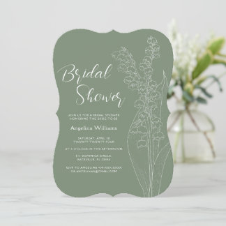 lilies of the valley Bridal Shower Invitation