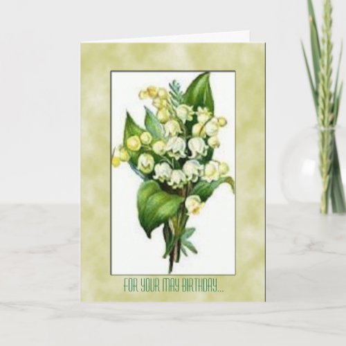 Lilies of the Valley May Birthday Card