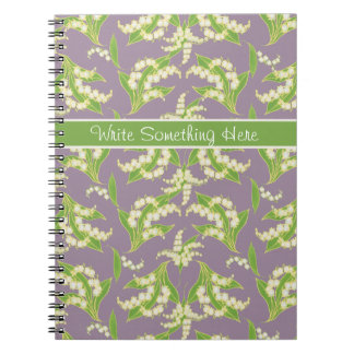 Lilies of the Valley Pattern on Mauve Notebook