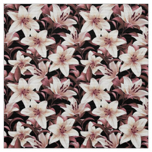 Lilies on black fabric