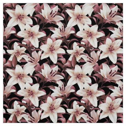 Lilies on black fabric