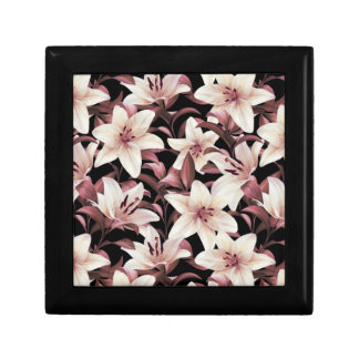 Lilies on black gift box