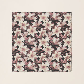 Lilies on black scarf