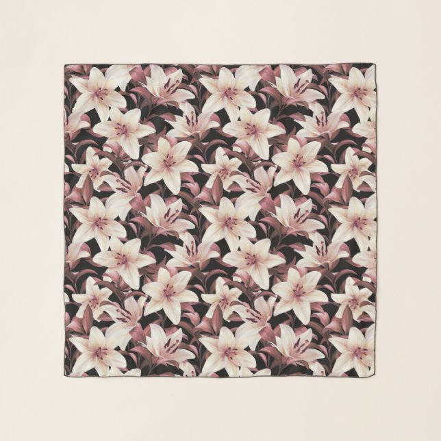 Lilies on black scarf (Front)