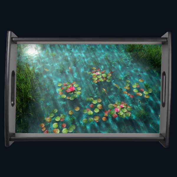 Lilies on the Water Serving Tray